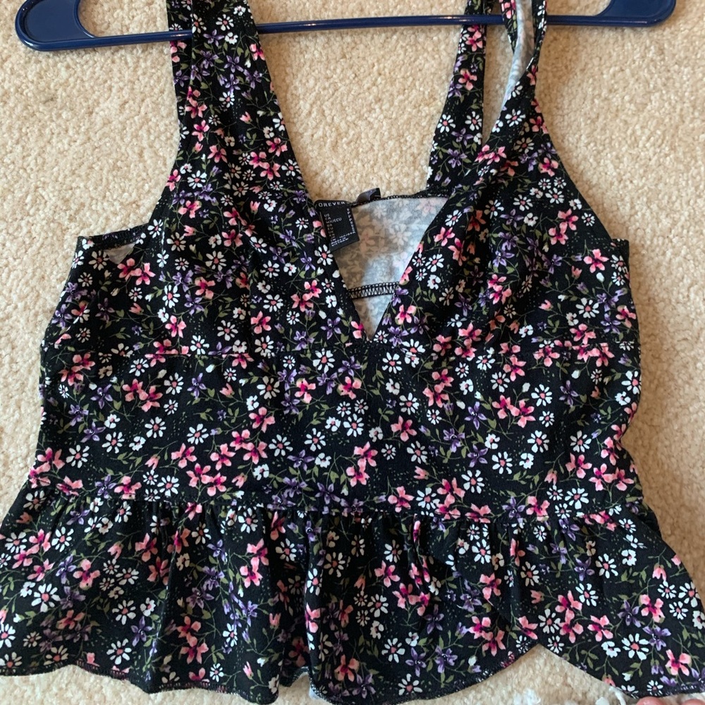 black flowery tank from forever 21